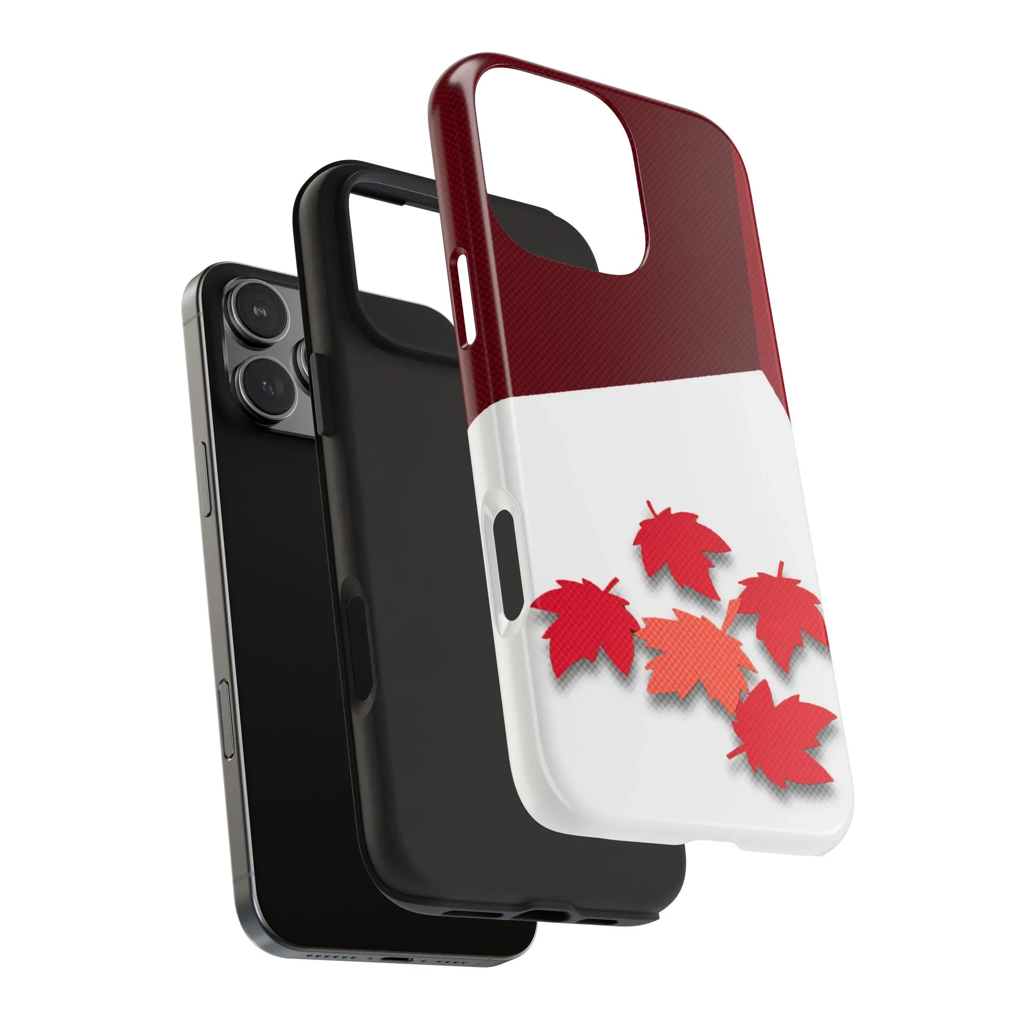 Canada Autumn Maple Tough Phone Case — Red &amp; White Protective Fall Design - DiwaKi