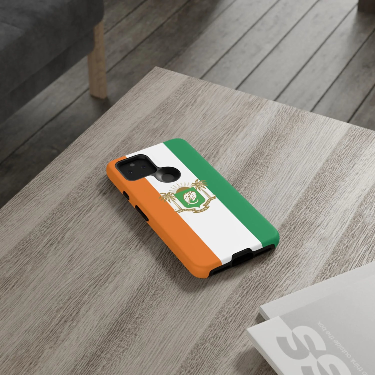 Ivory Coast Flag Tough Phone Case — Orange White Green Shield Crest - DiwaKi
