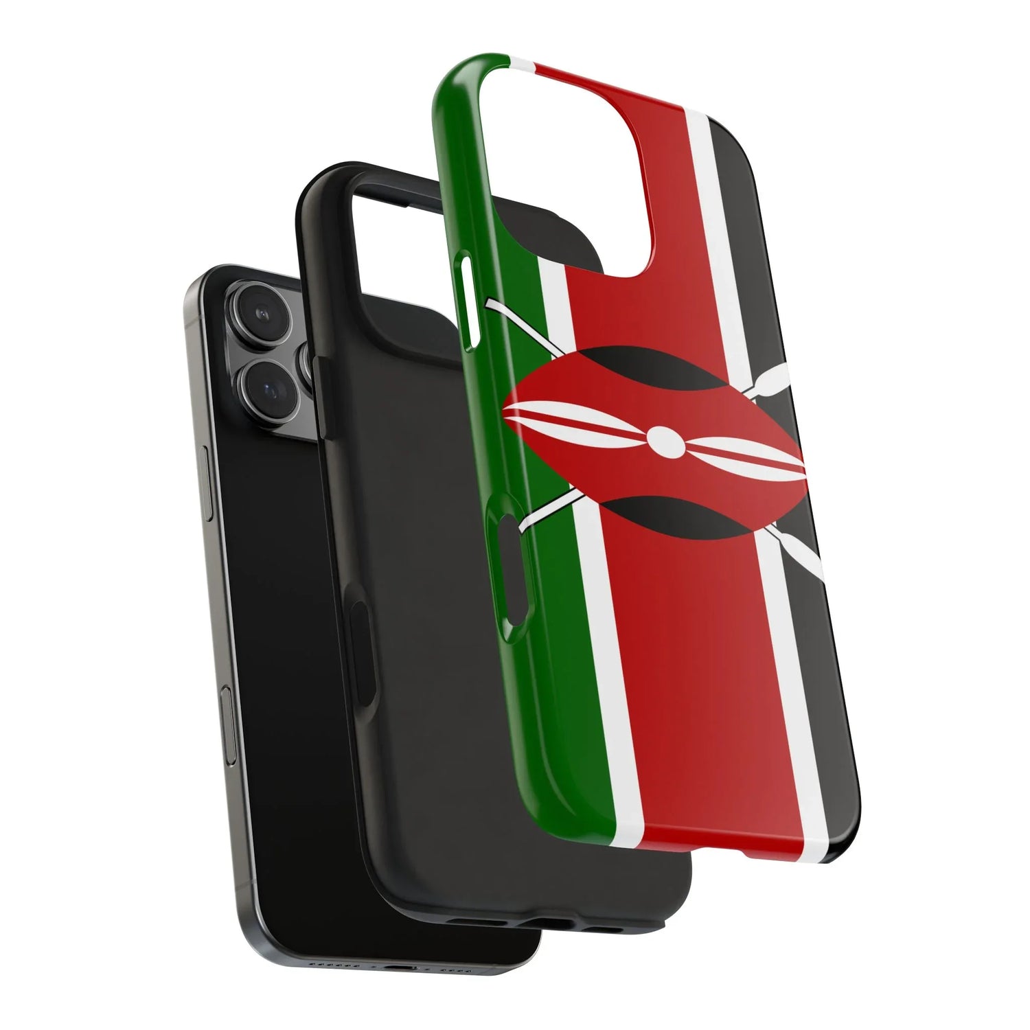Kenya Flag Tough Phone Case — Protective Tribal Shield Design - DiwaKi