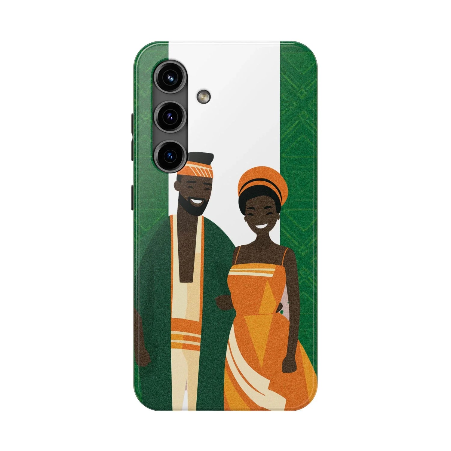Tough Phone Case — Afrocentric Nigerian Couple Illustration, Protective Hard-Shell Phone Cover - DiwaKi