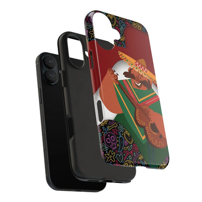 Mexico Mariachi Guitarist Tough Phone Case — Colorful Mexican Folk Art iPhone Cover - DiwaKi
