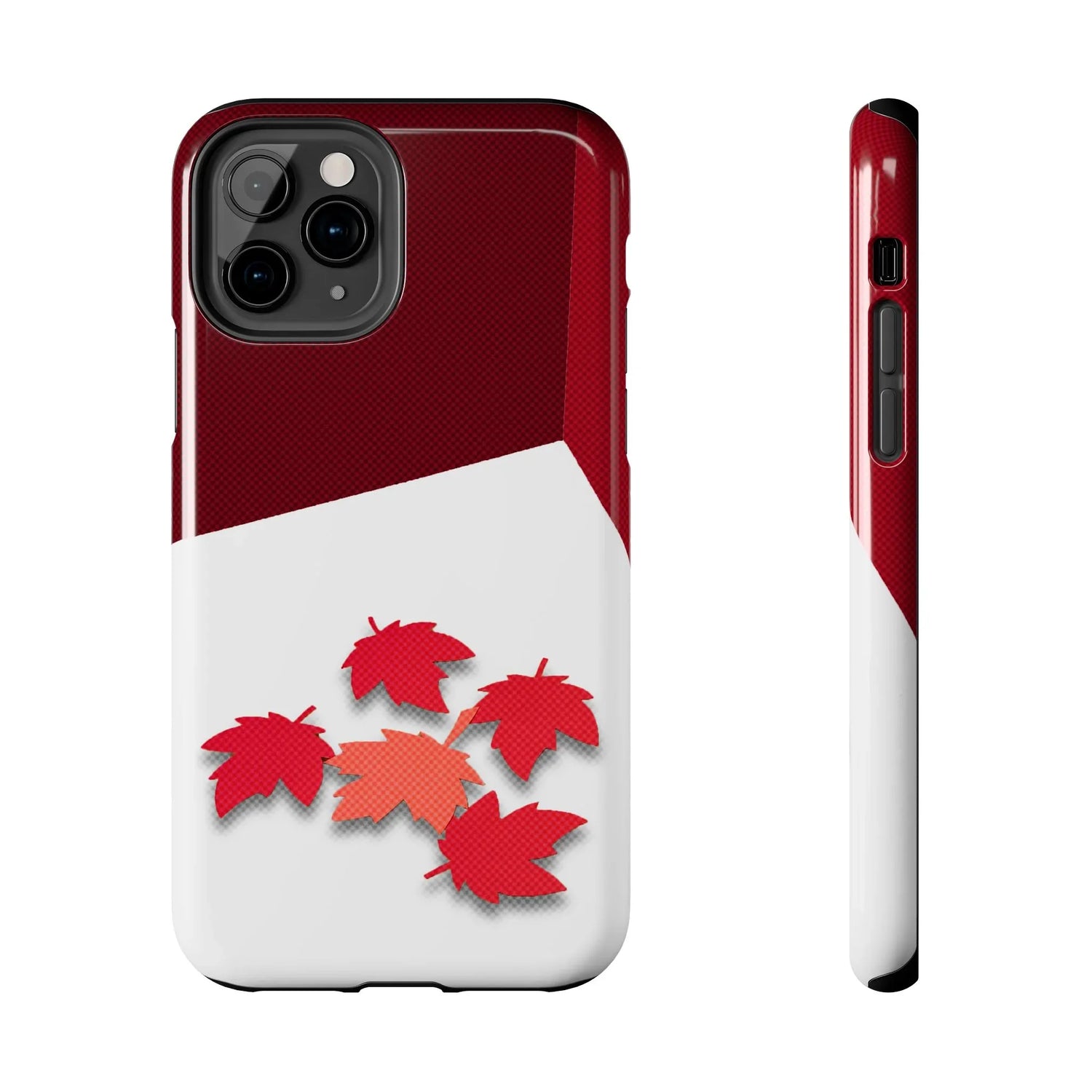 Canada Autumn Maple Tough Phone Case — Red &amp; White Protective Fall Design - DiwaKi