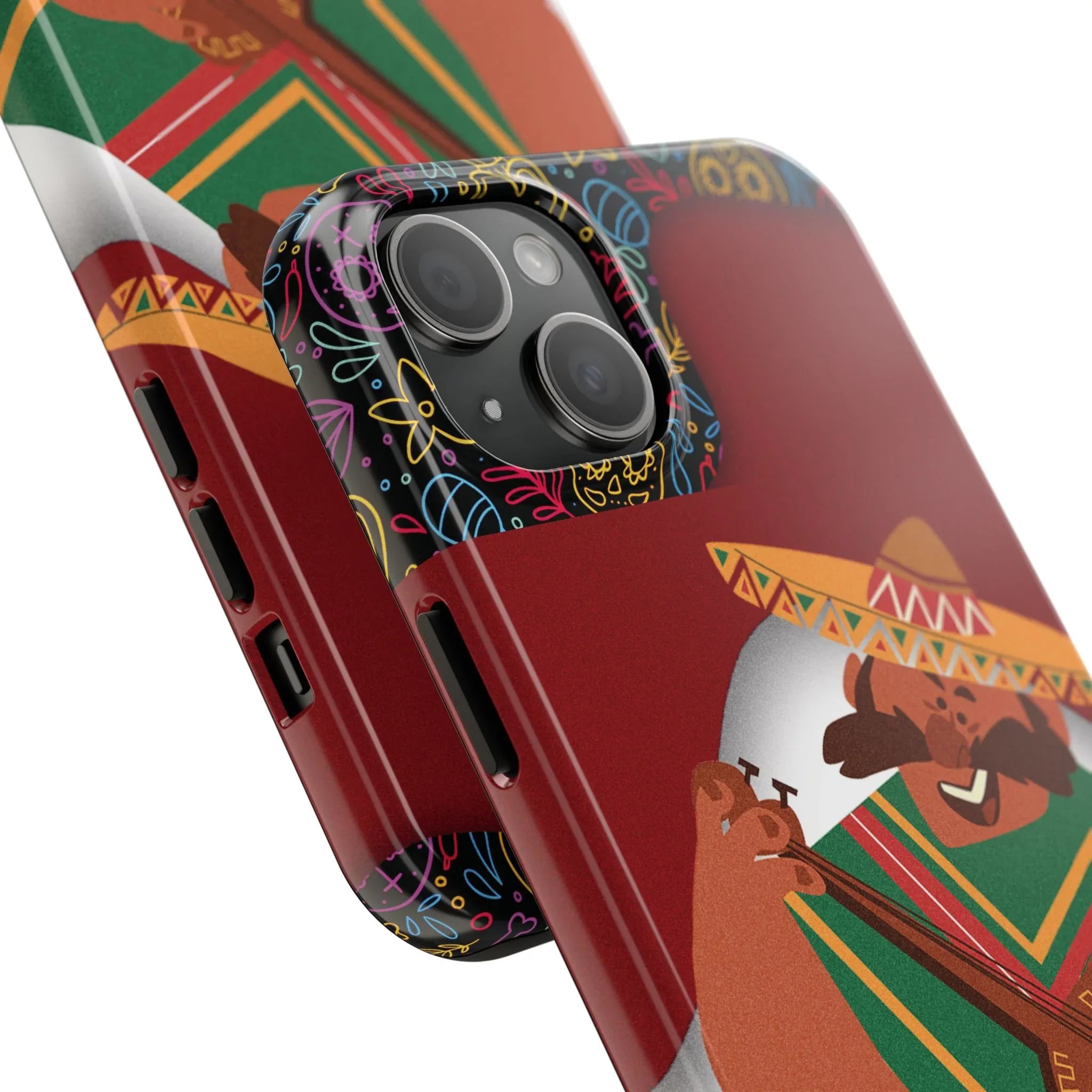 Mexico Mariachi Guitarist Tough Phone Case — Colorful Mexican Folk Art iPhone Cover - DiwaKi