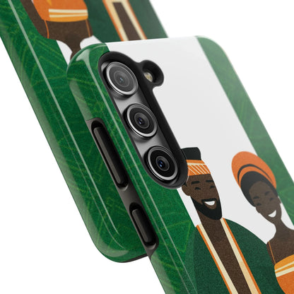 Tough Phone Case — Afrocentric Nigerian Couple Illustration, Protective Hard-Shell Phone Cover - DiwaKi