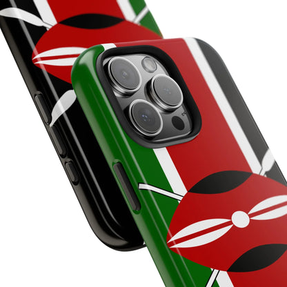 Kenya Flag Tough Phone Case — Protective Tribal Shield Design - DiwaKi