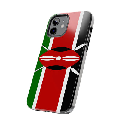 Kenya Flag Tough Phone Case — Protective Tribal Shield Design - DiwaKi