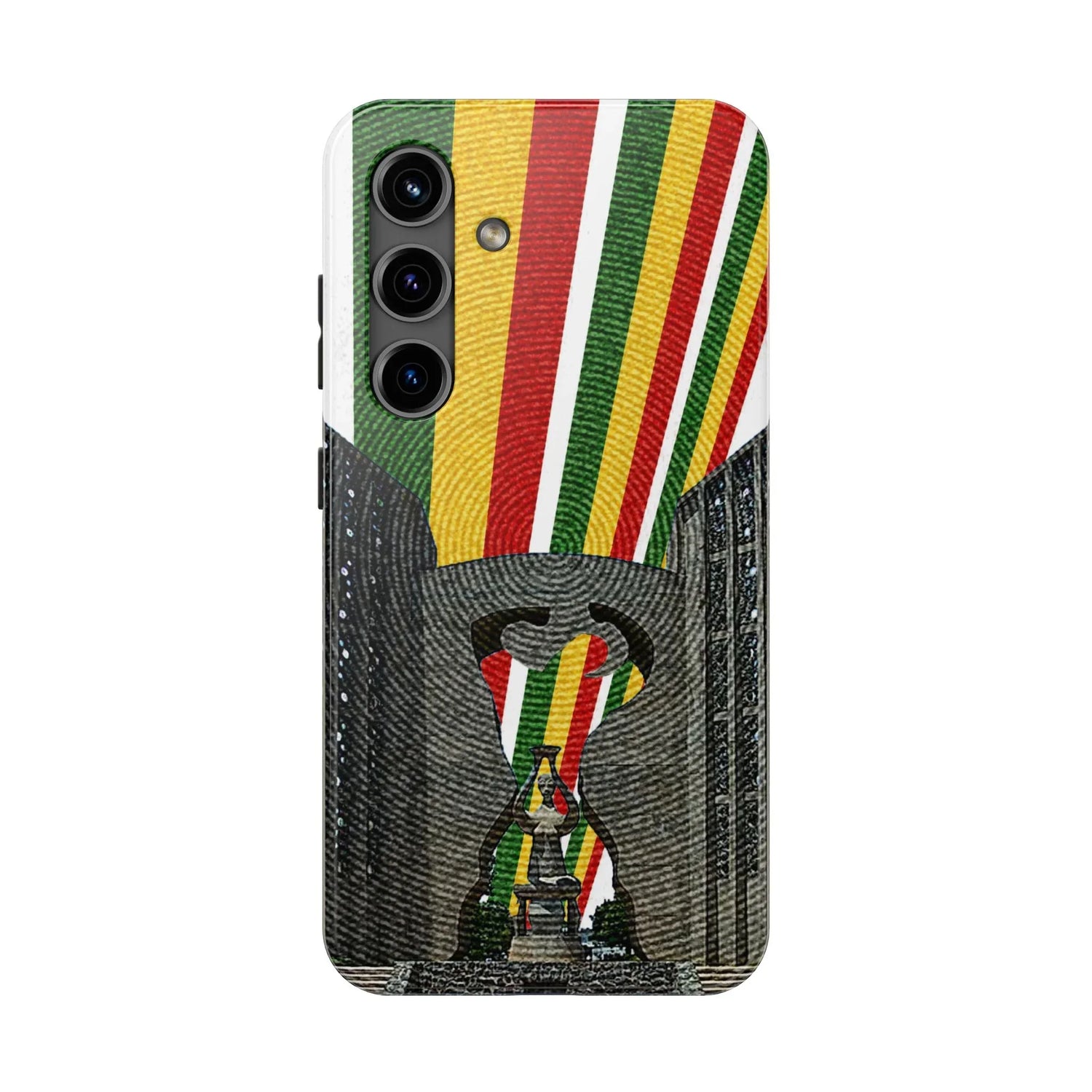 Togo Tough Phone Case — Durable Denim Look with Red Yellow Green Design - DiwaKi