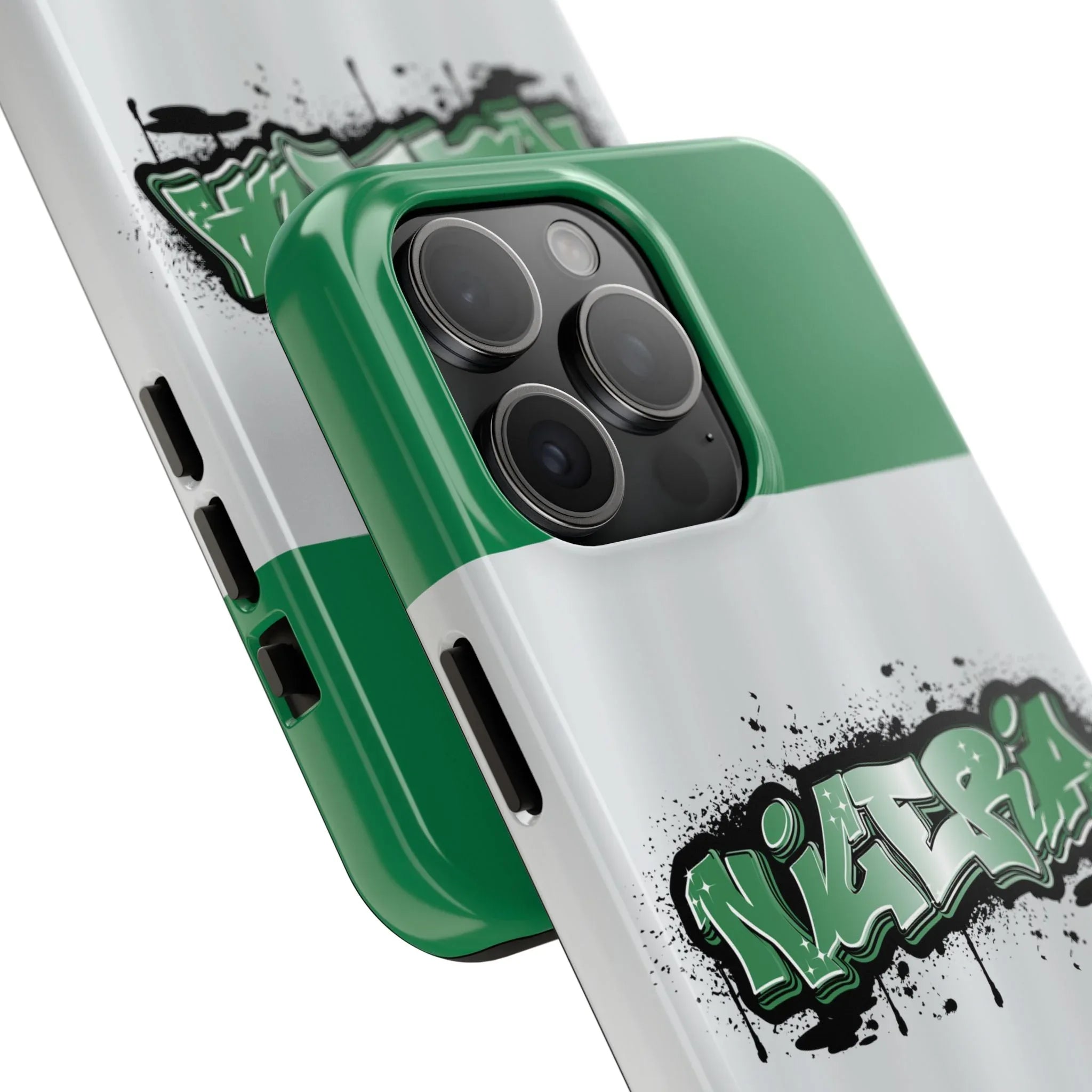 Tough Phone Case — Nigeria Flag Graffiti Design - DiwaKi