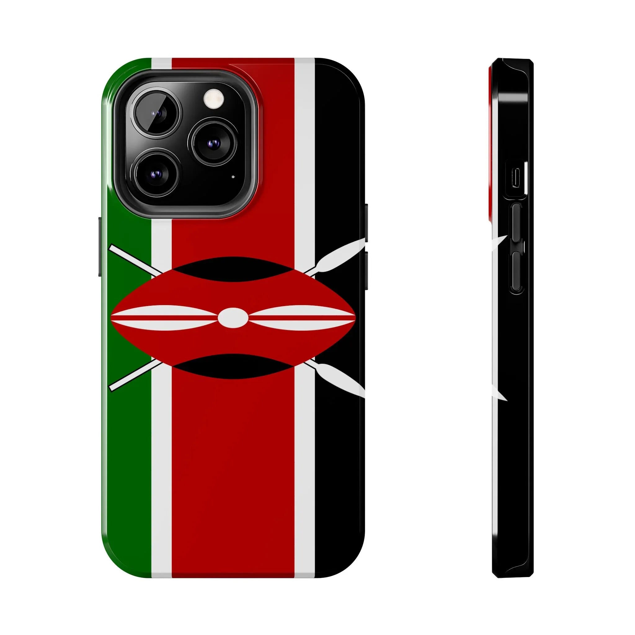 Kenya Flag Tough Phone Case — Protective Tribal Shield Design - DiwaKi