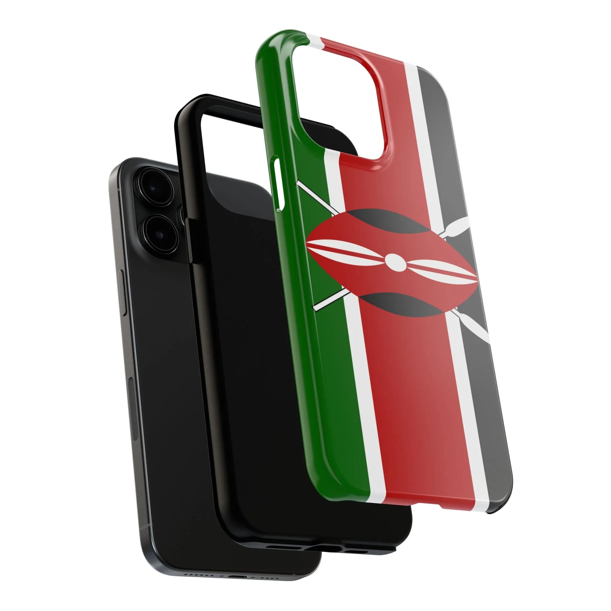 Kenya Flag Tough Phone Case — Protective Tribal Shield Design - DiwaKi