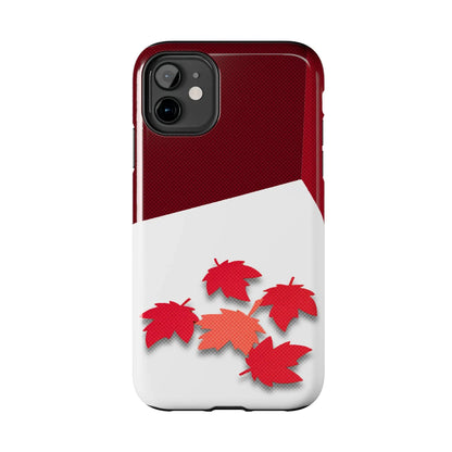 Canada Autumn Maple Tough Phone Case — Red &amp; White Protective Fall Design - DiwaKi