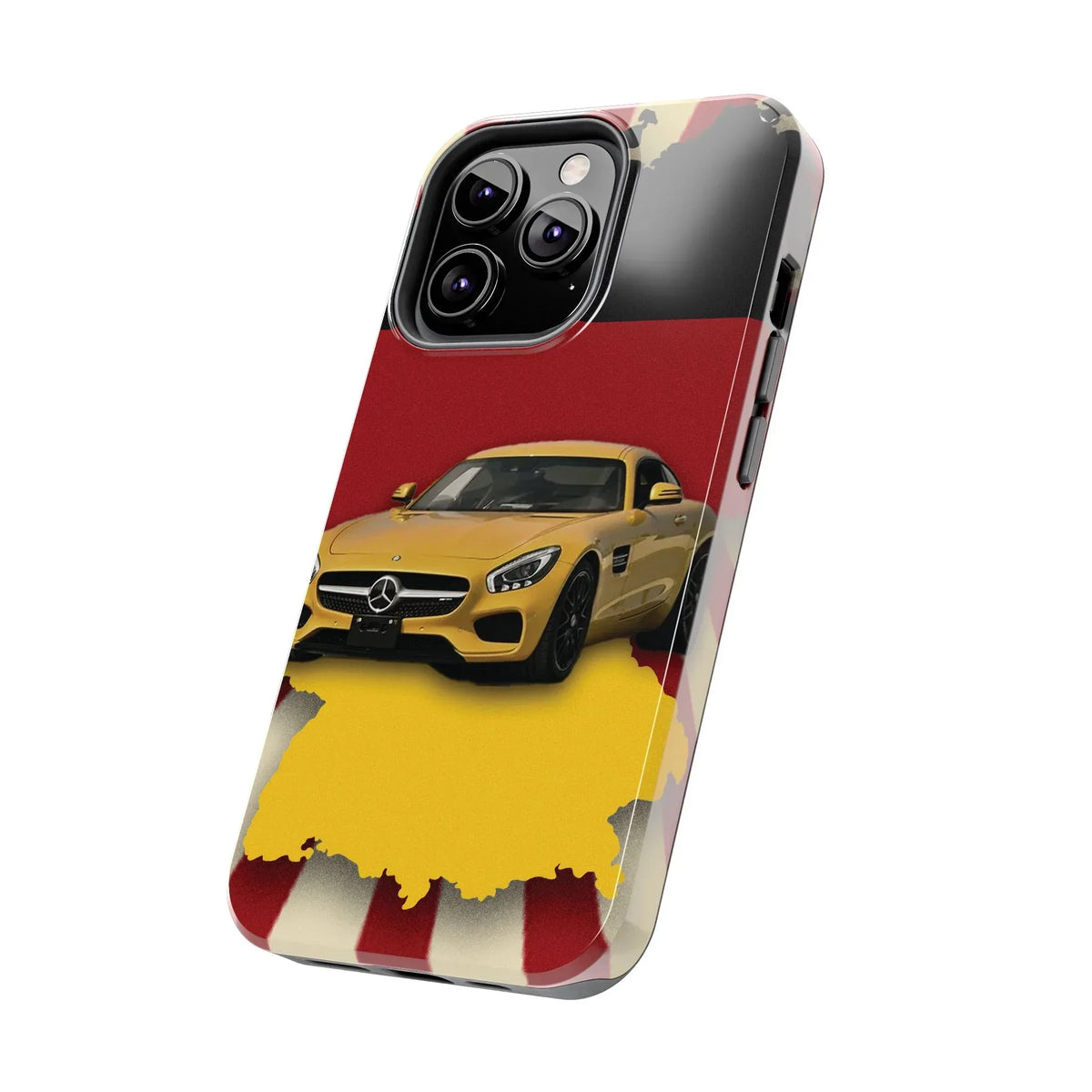 Mercedes Sports Car Tough Phone Case — Yellow GT on Red &amp; Black Background - DiwaKi