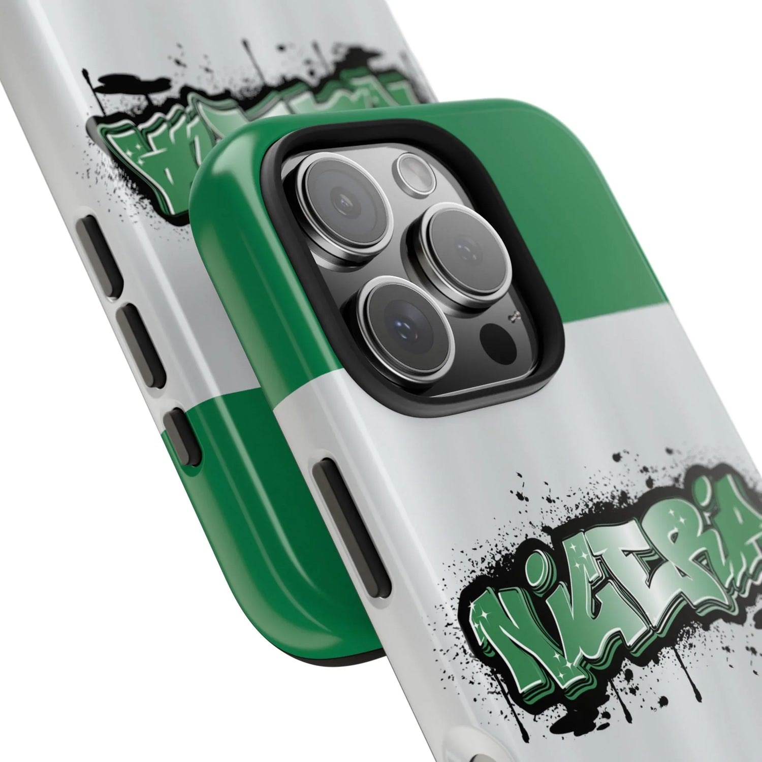 Tough Phone Case — Nigeria Flag Graffiti Design - DiwaKi