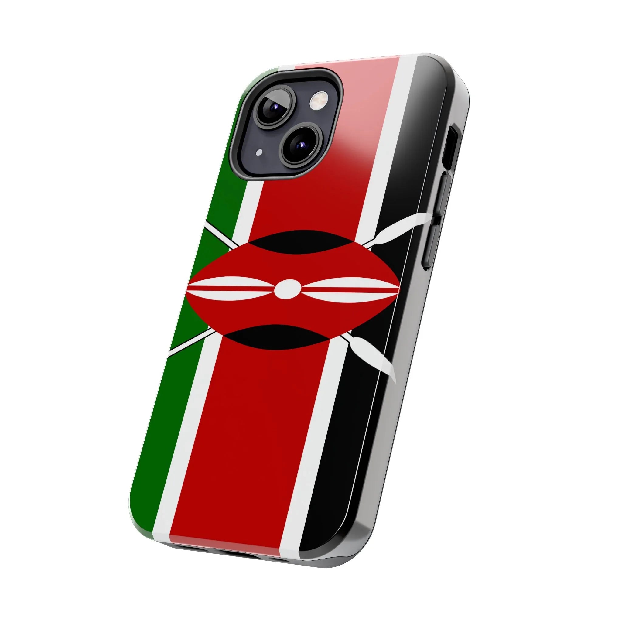 Kenya Flag Tough Phone Case — Protective Tribal Shield Design - DiwaKi