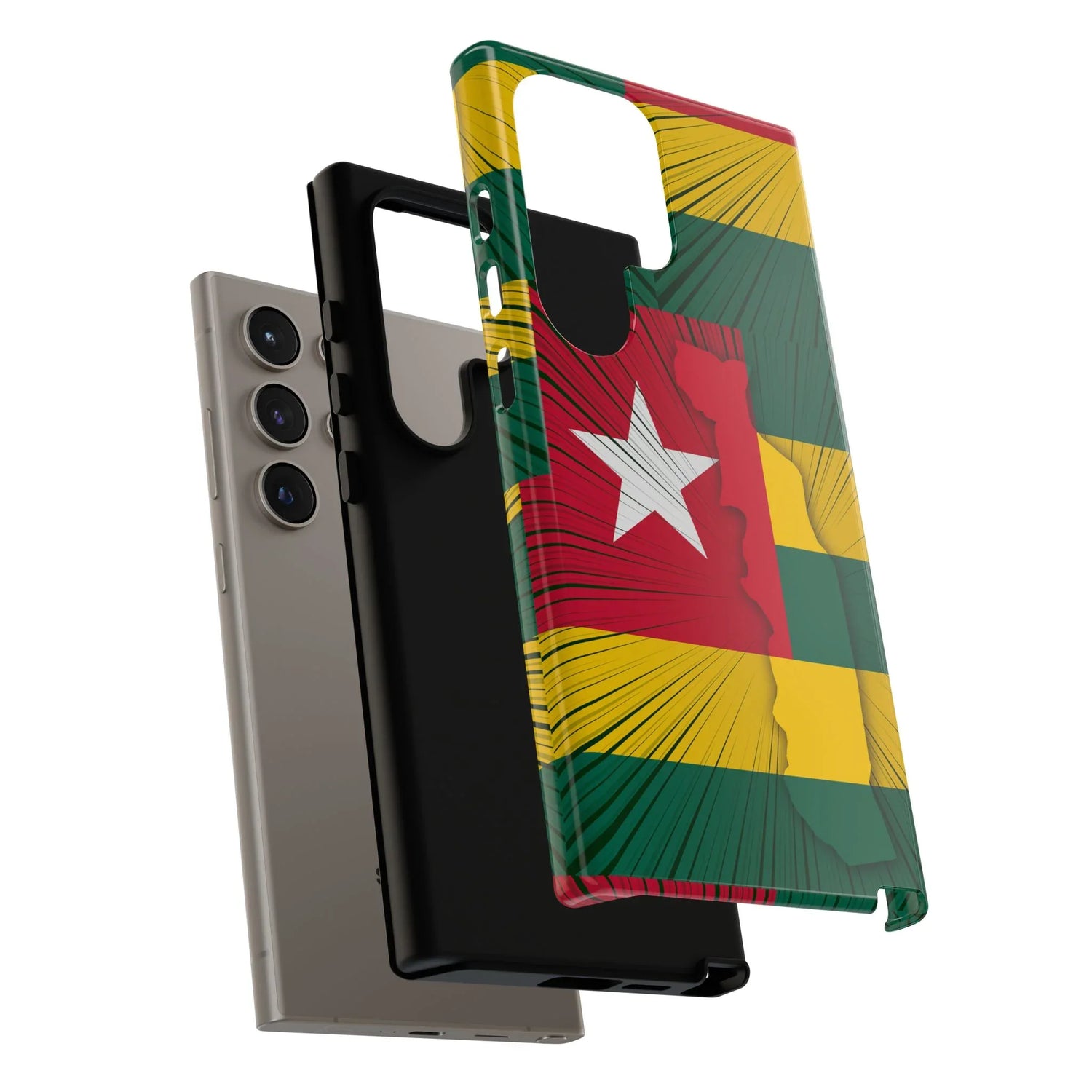 Togo Flag Tough Phone Case – Protective Stripe Design - DiwaKi