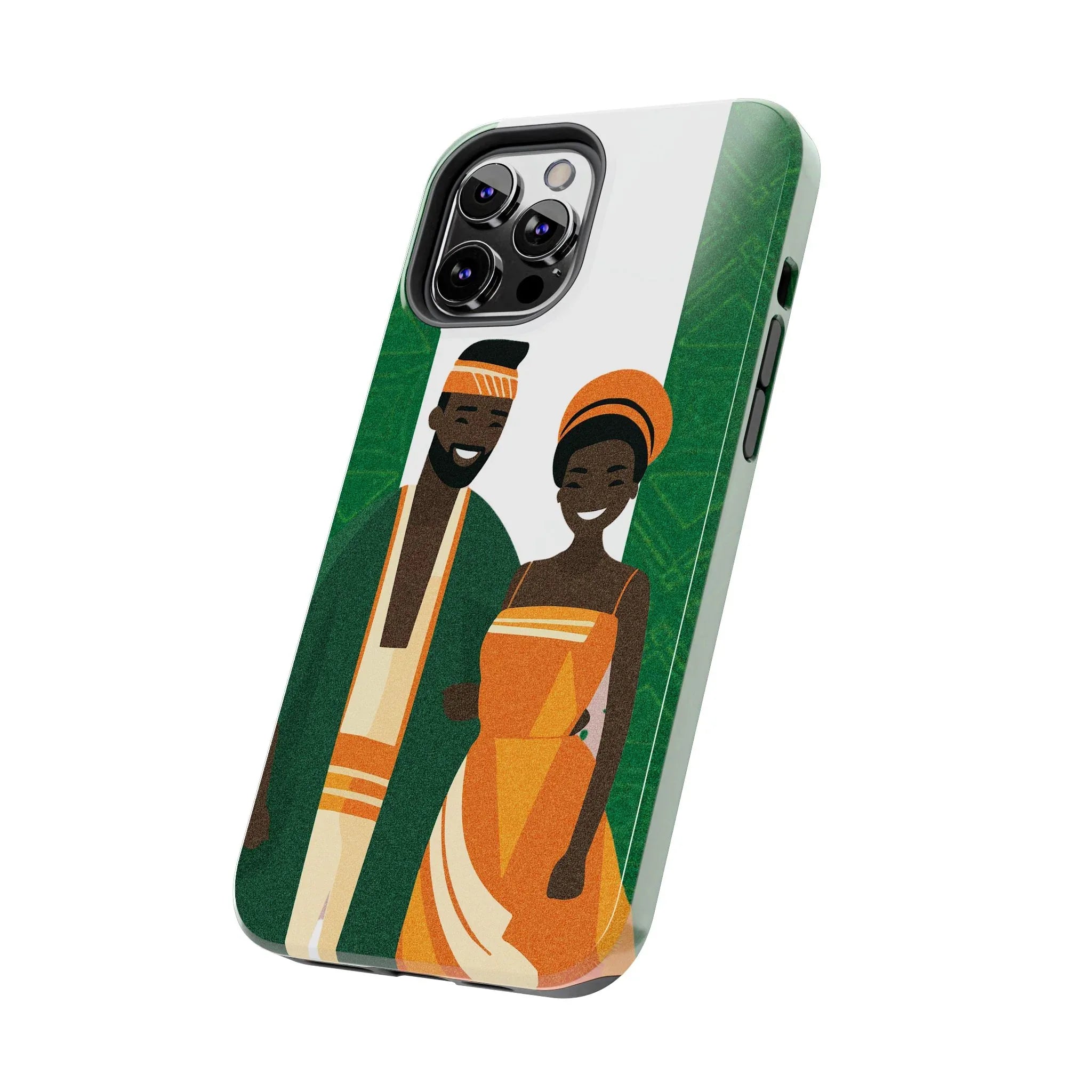 Tough Phone Case — Afrocentric Nigerian Couple Illustration, Protective Hard-Shell Phone Cover - DiwaKi