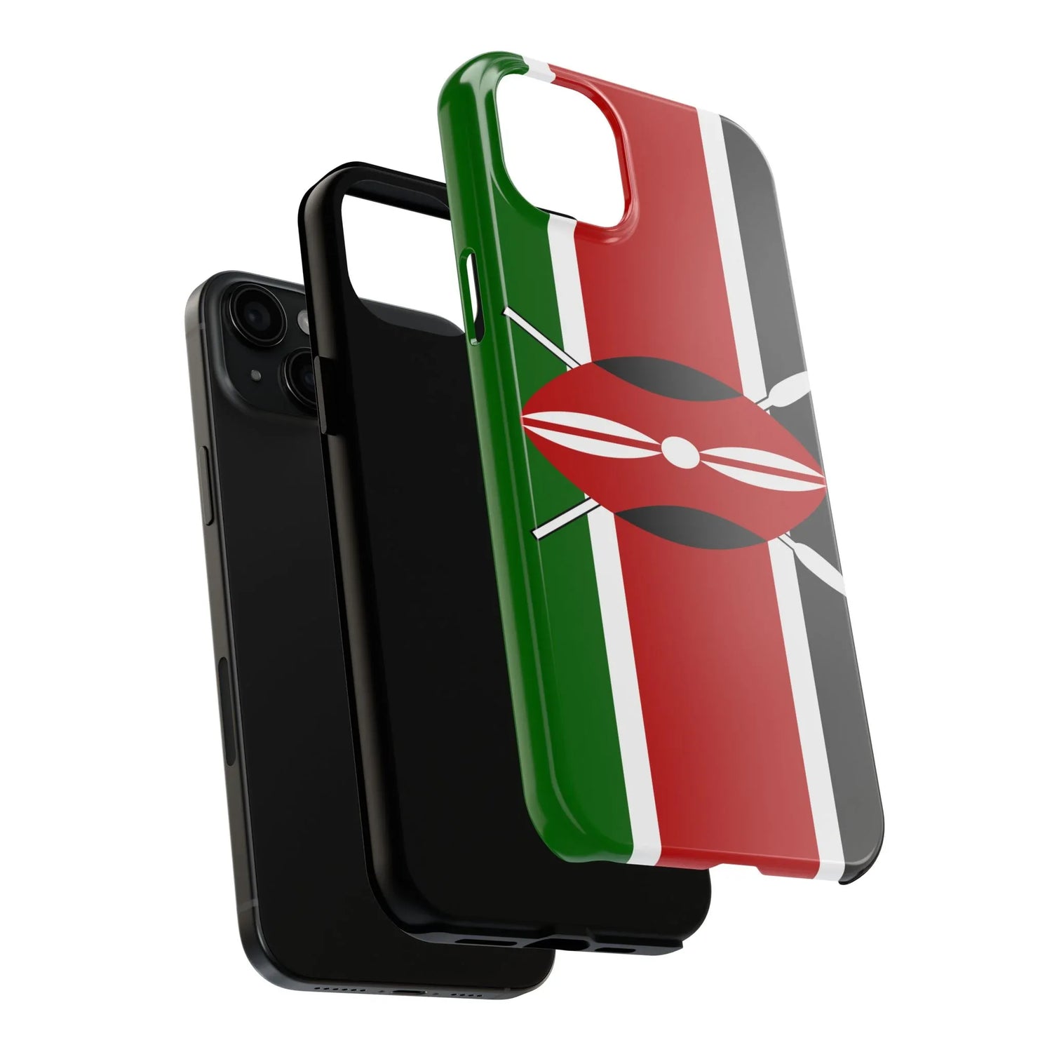 Kenya Flag Tough Phone Case — Protective Tribal Shield Design - DiwaKi