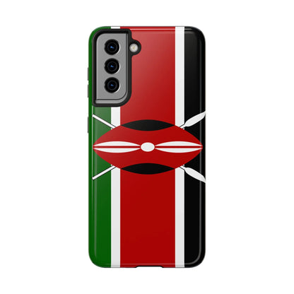 Kenya Flag Tough Phone Case — Protective Tribal Shield Design - DiwaKi