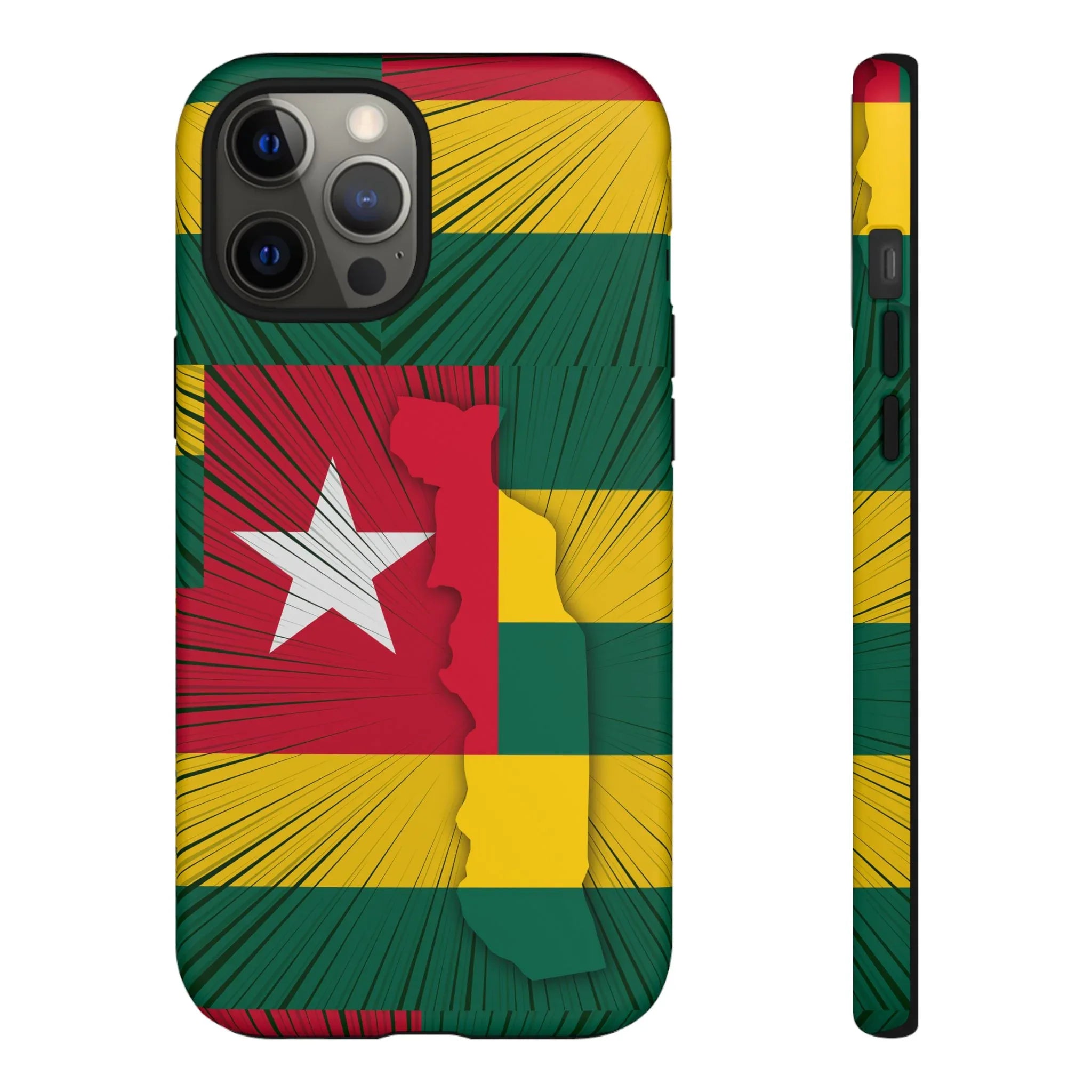 Togo Flag Tough Phone Case – Protective Stripe Design - DiwaKi