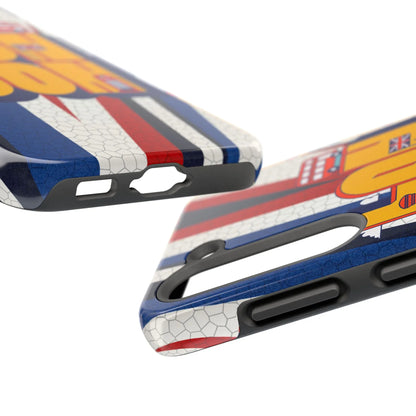 London Graphic Tough Phone Case – Retro Union Jack Travel Design - DiwaKi