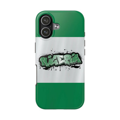 Tough Phone Case — Nigeria Flag Graffiti Design - DiwaKi