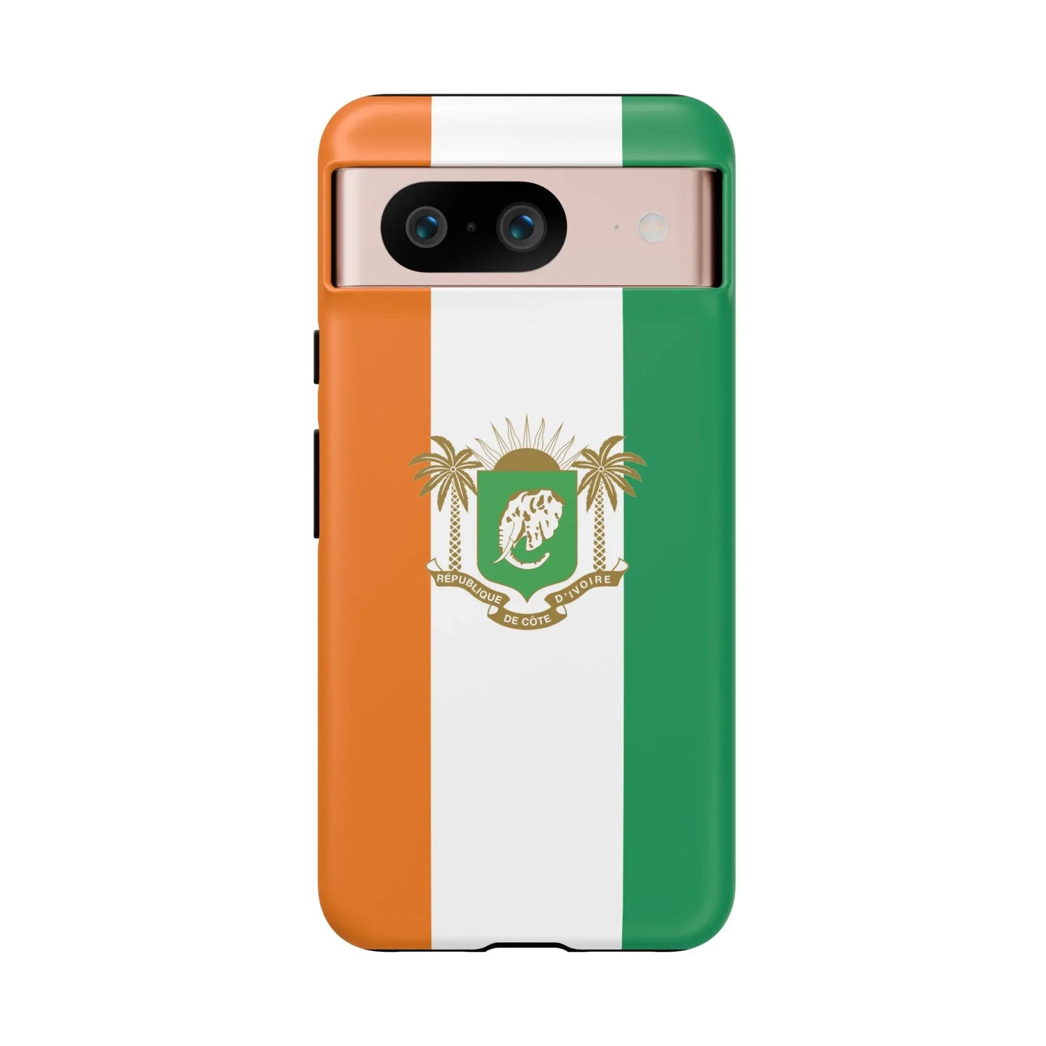 Ivory Coast Flag Tough Phone Case — Orange White Green Shield Crest - DiwaKi