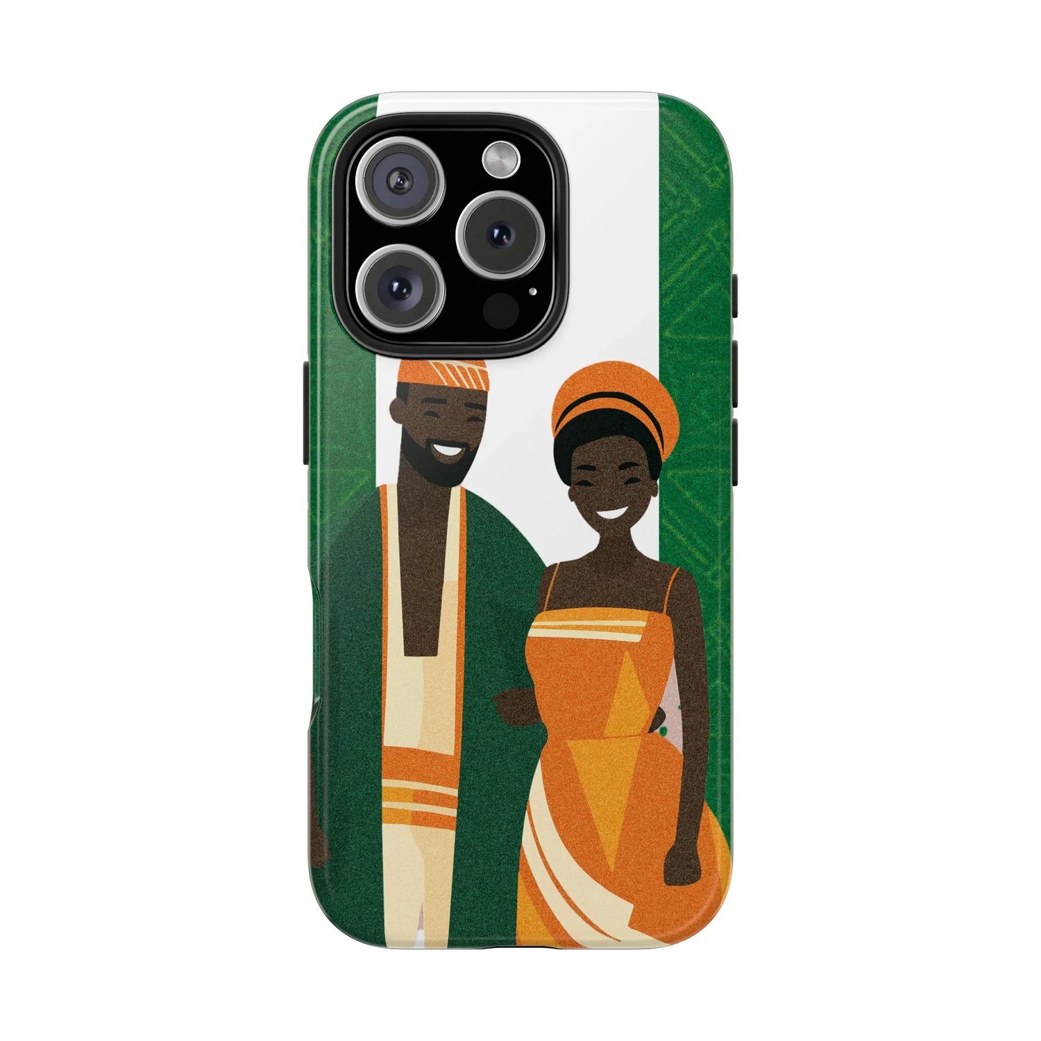 Tough Phone Case — Afrocentric Nigerian Couple Illustration, Protective Hard-Shell Phone Cover - DiwaKi