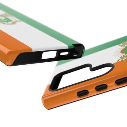 Ivory Coast Flag Tough Phone Case — Orange White Green Shield Crest - DiwaKi