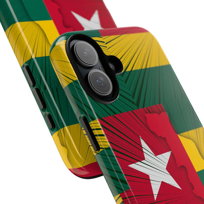 Togo Flag Tough Phone Case – Protective Stripe Design - DiwaKi
