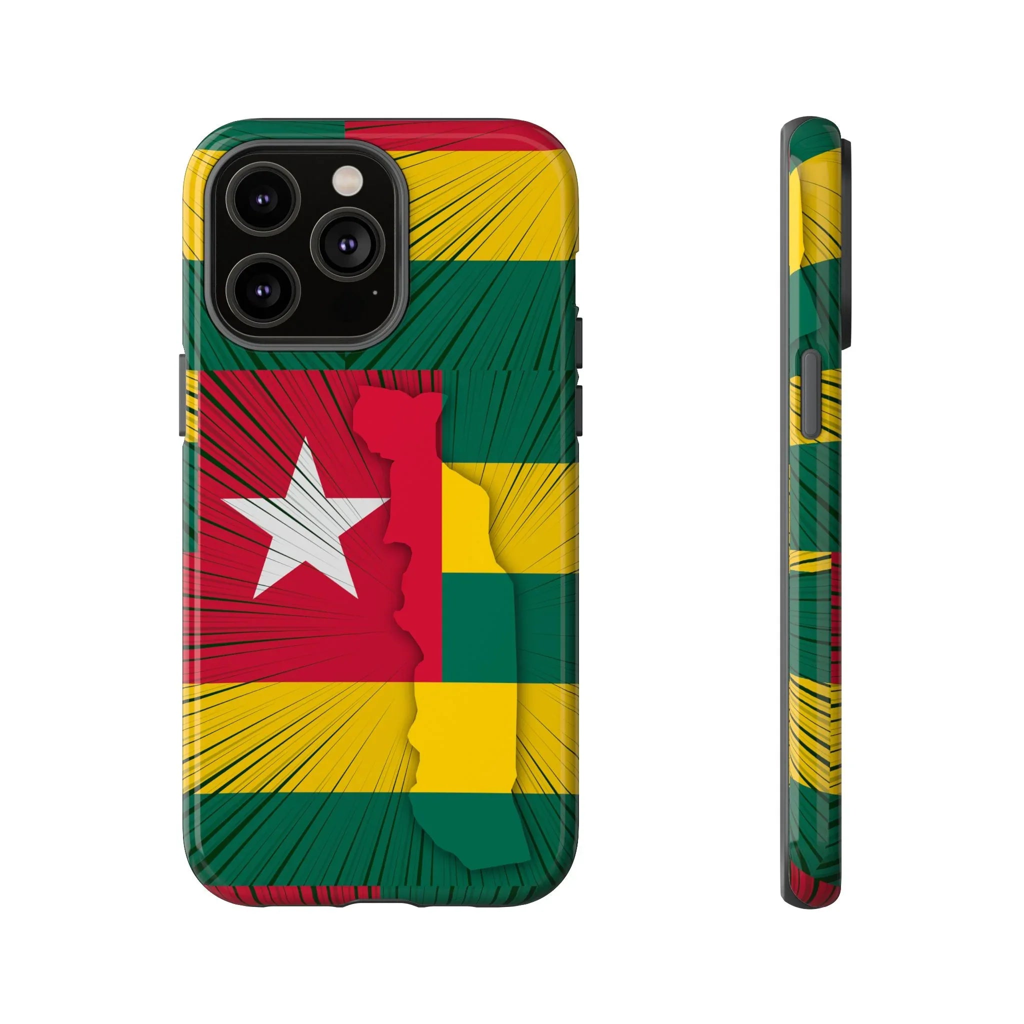 Togo Flag Tough Phone Case – Protective Stripe Design - DiwaKi