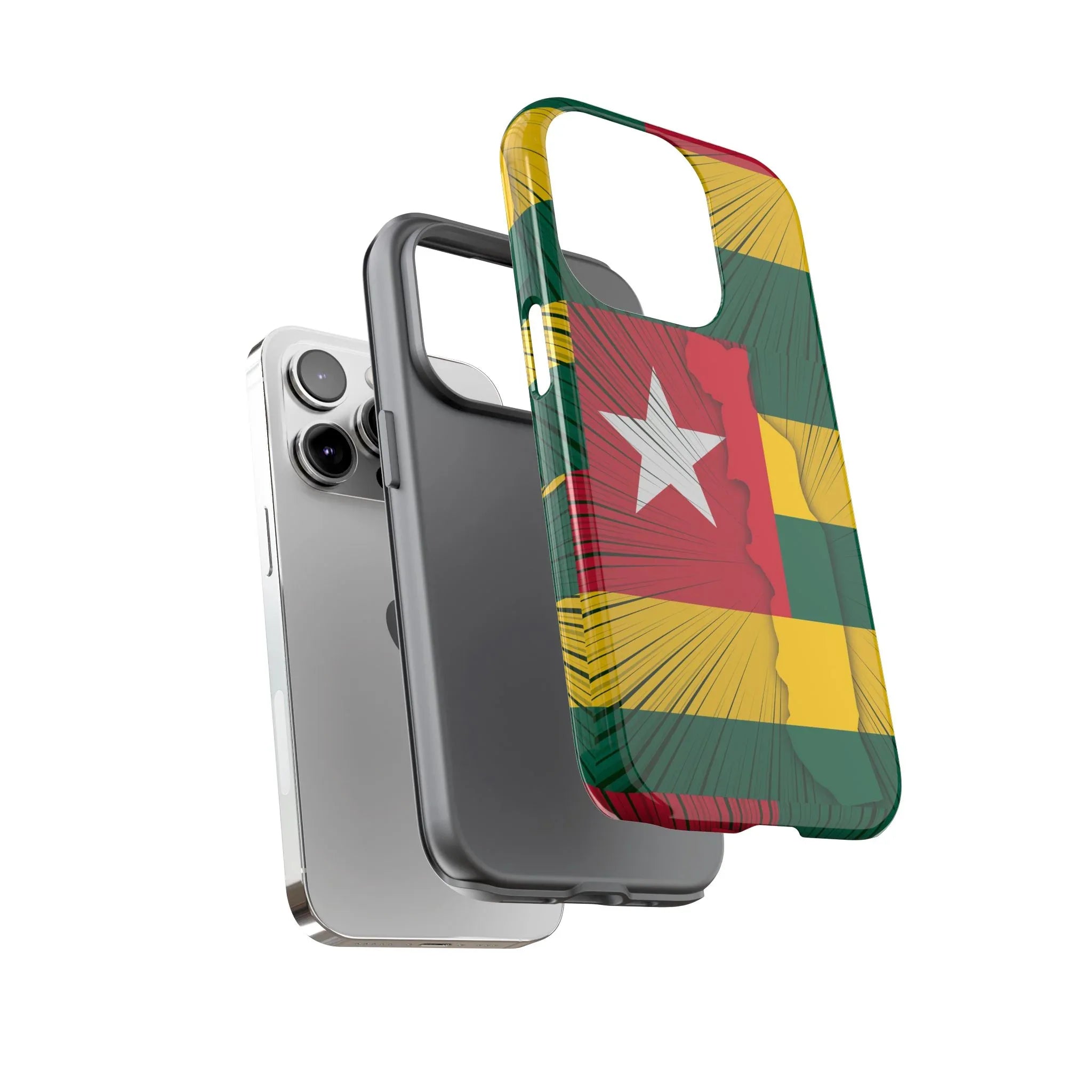 Togo Flag Tough Phone Case – Protective Stripe Design - DiwaKi