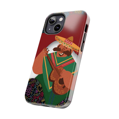 Mexico Mariachi Guitarist Tough Phone Case — Colorful Mexican Folk Art iPhone Cover - DiwaKi