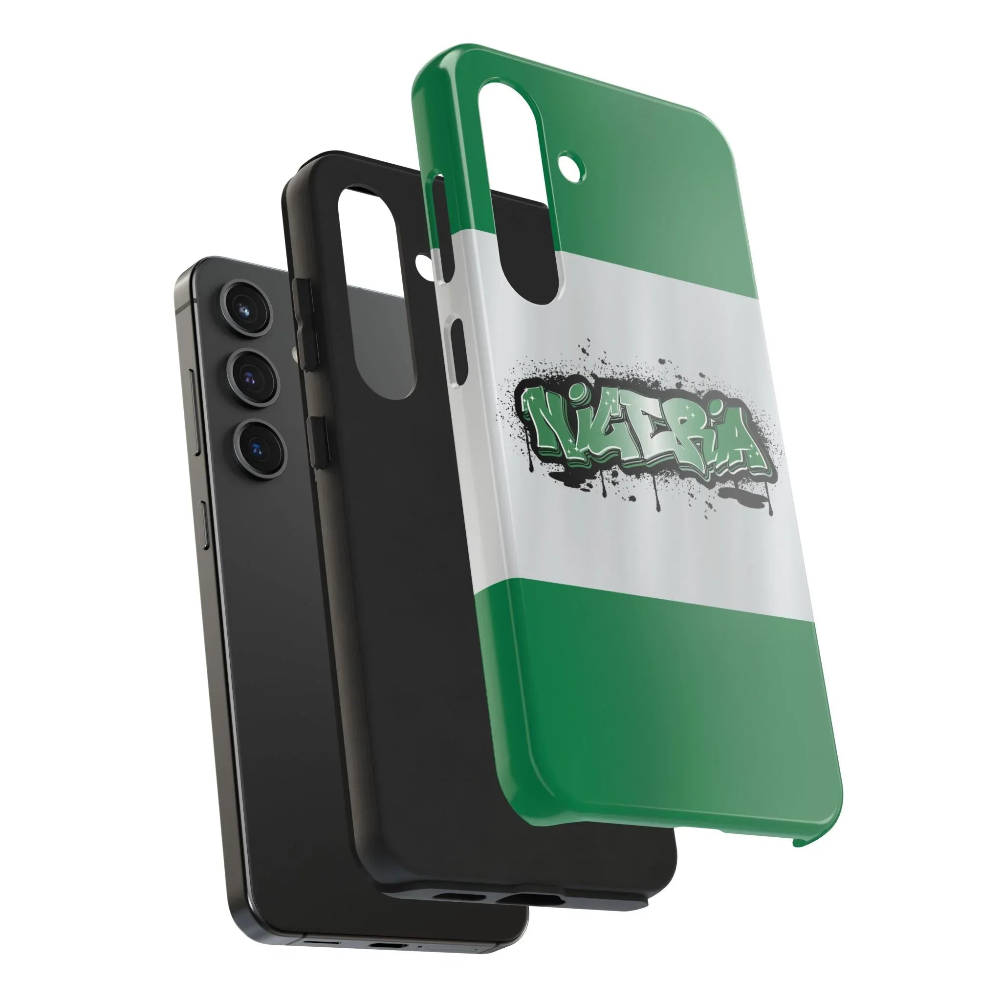 Tough Phone Case — Nigeria Flag Graffiti Design - DiwaKi