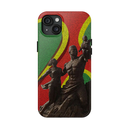 Senegal Tough Phone Case — Liberation Monument Retro Red, Green &amp; Yellow Design - DiwaKi