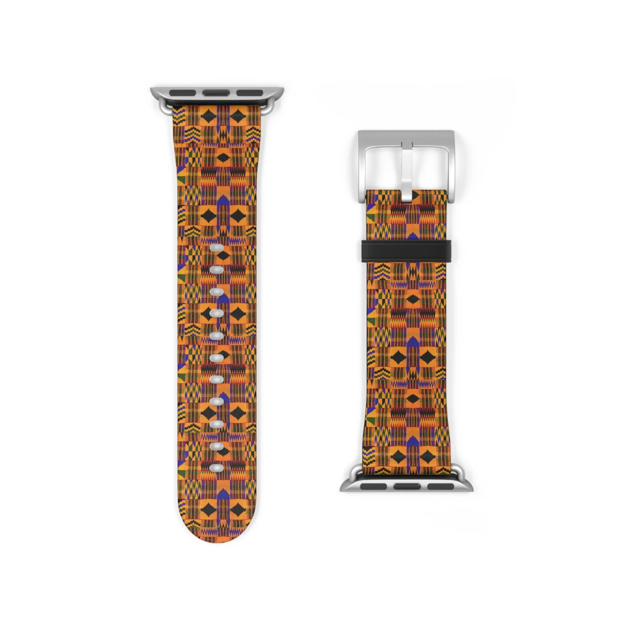 Kente-Inspired Pattern Watch Band — Vibrant African Print Apple Watch Strap - DiwaKi