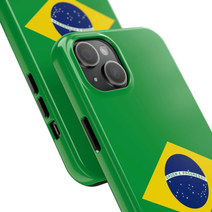 Brazil Flag Tough Phone Case — Protective Patriotic Phone Cover - DiwaKi