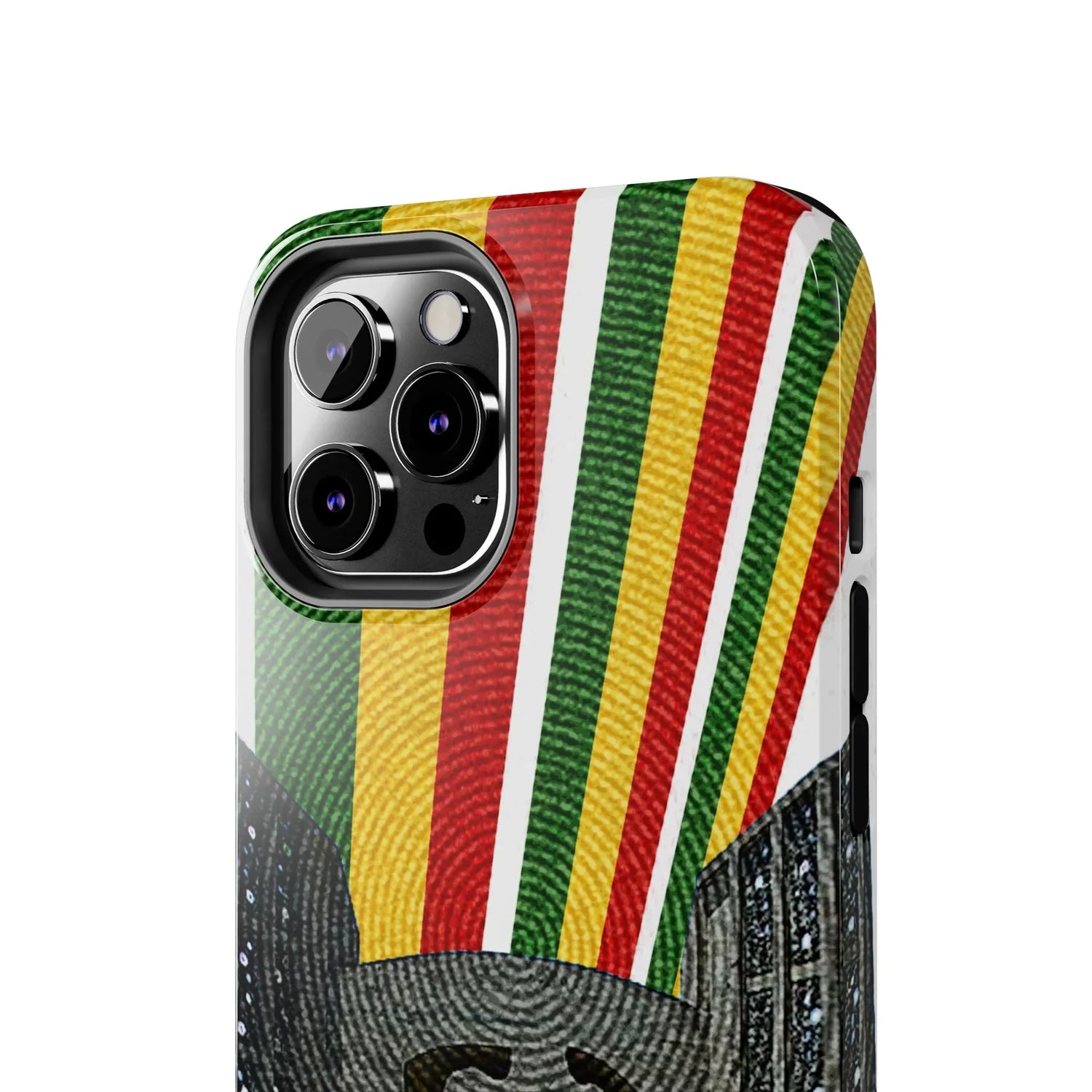 Togo Tough Phone Case — Durable Denim Look with Red Yellow Green Design - DiwaKi