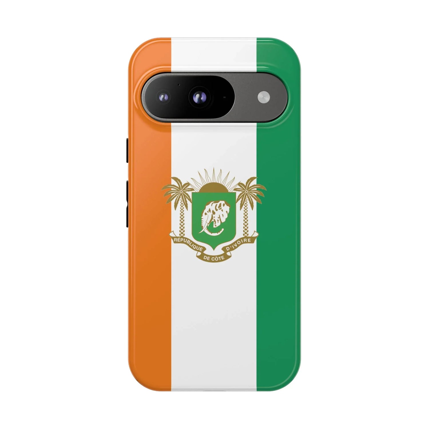Ivory Coast Flag Tough Phone Case — Orange White Green Shield Crest - DiwaKi