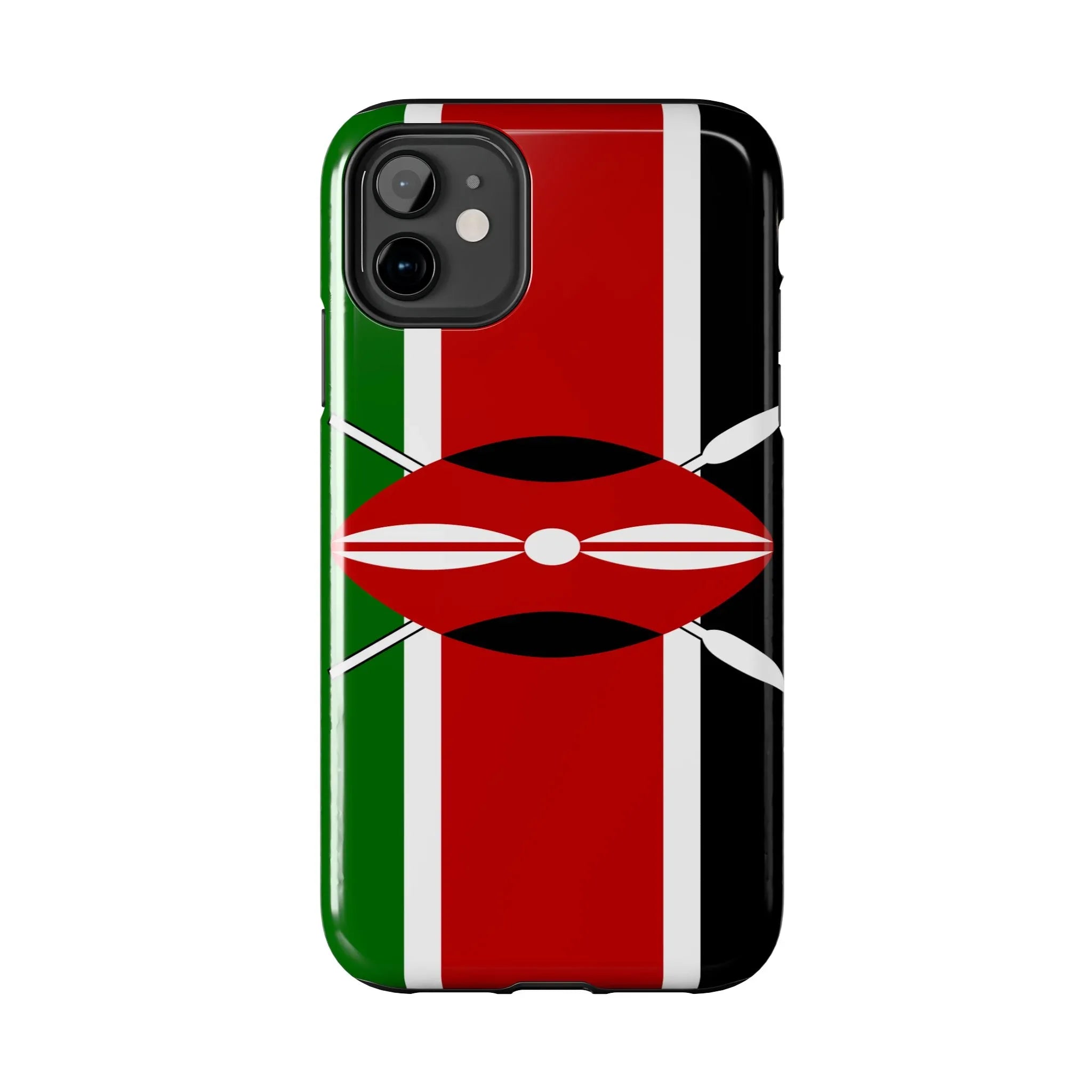 Kenya Flag Tough Phone Case — Protective Tribal Shield Design - DiwaKi