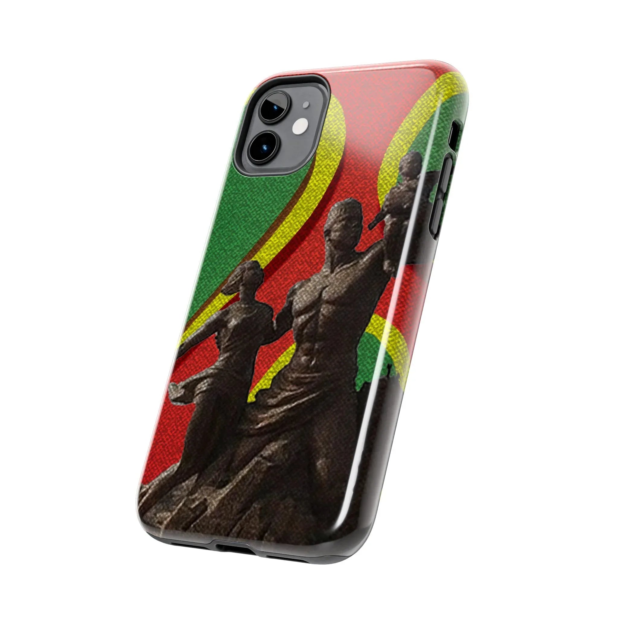 Senegal Tough Phone Case — Liberation Monument Retro Red, Green &amp; Yellow Design - DiwaKi