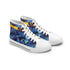 Diwaki Women’s High Top Sneakers — Blue Abstract Tribal Pattern - DiwaKi
