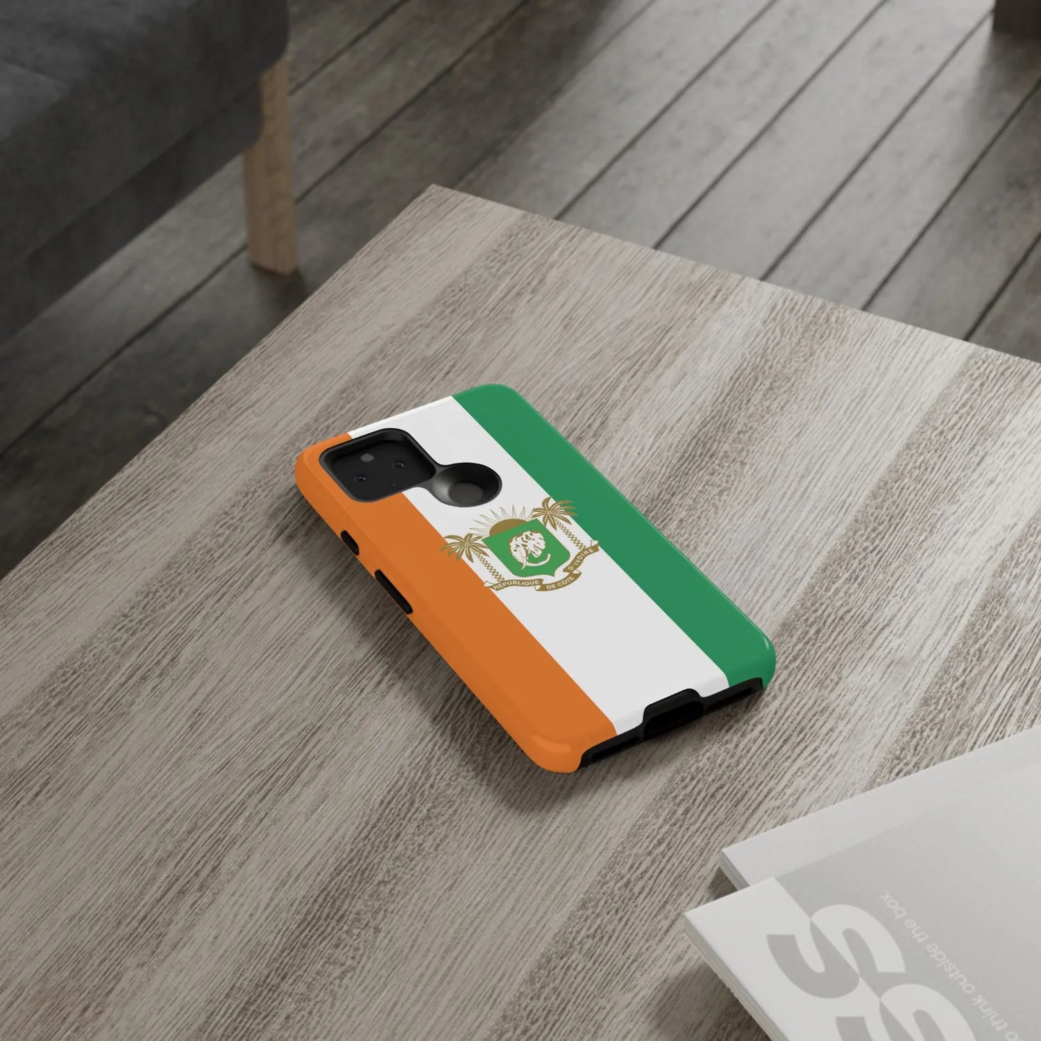 Ivory Coast Flag Tough Phone Case — Orange White Green Shield Crest - DiwaKi