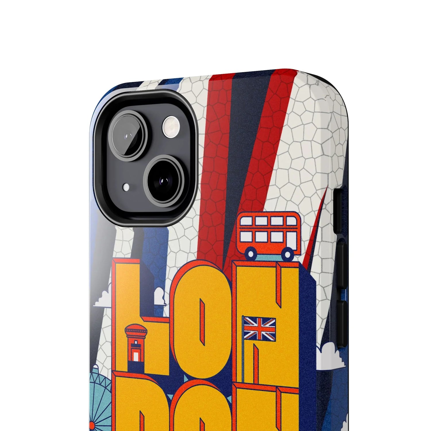 London Graphic Tough Phone Case – Retro Union Jack Travel Design - DiwaKi