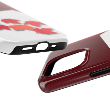 Canada Autumn Maple Tough Phone Case — Red &amp; White Protective Fall Design - DiwaKi