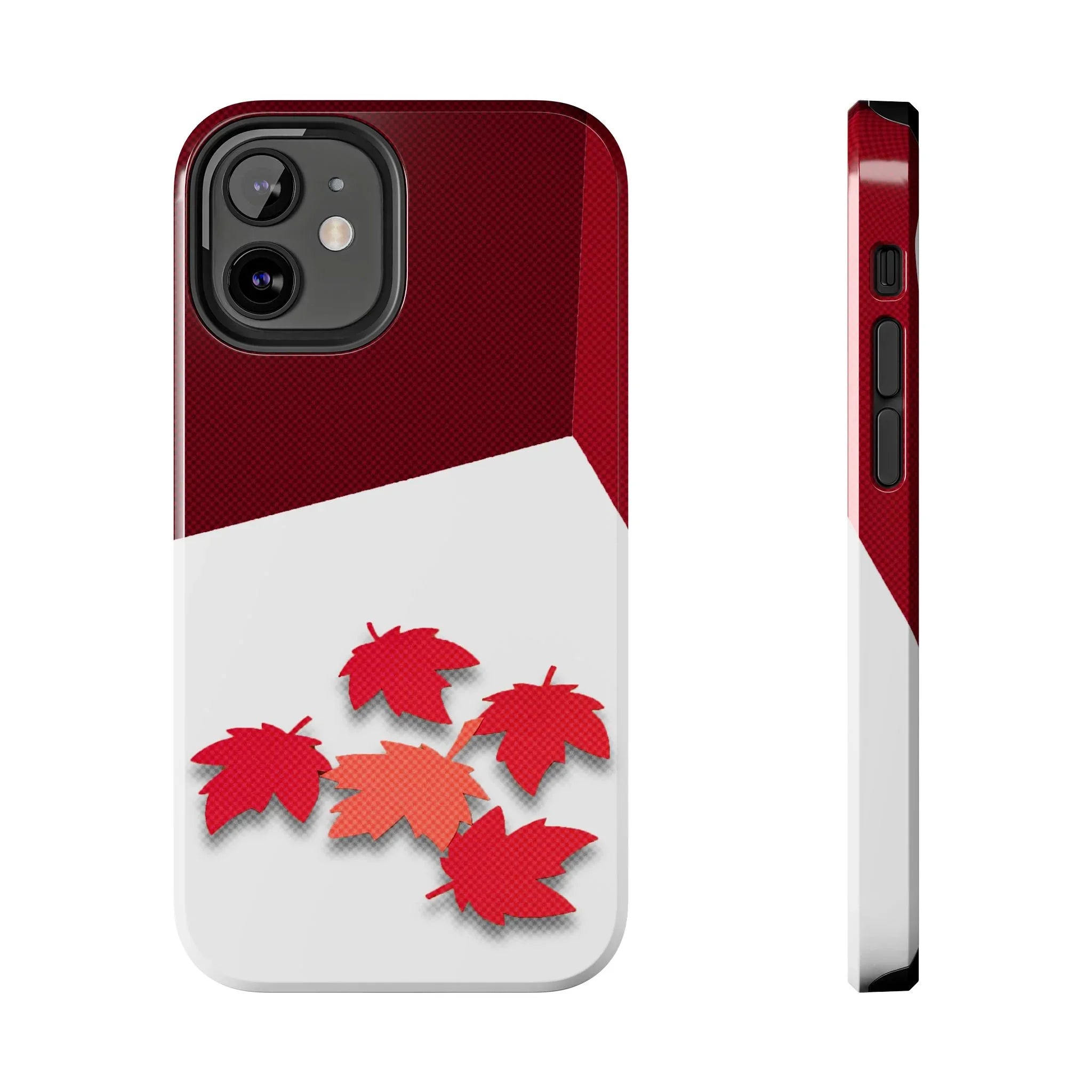 Canada Autumn Maple Tough Phone Case — Red &amp; White Protective Fall Design - DiwaKi