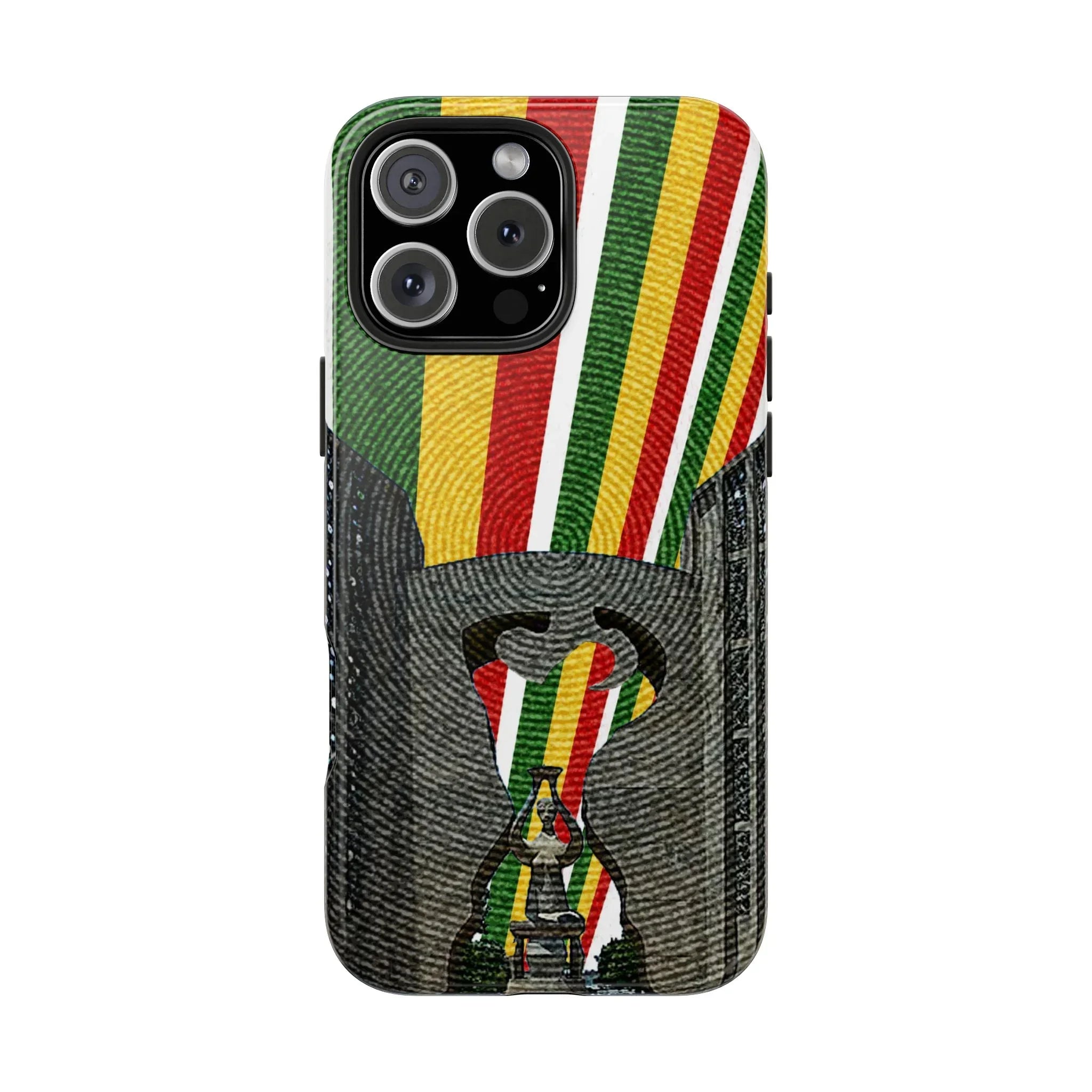 Togo Tough Phone Case — Durable Denim Look with Red Yellow Green Design - DiwaKi