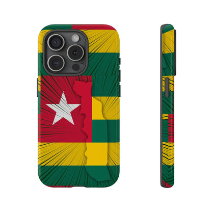 Togo Flag Tough Phone Case – Protective Stripe Design - DiwaKi