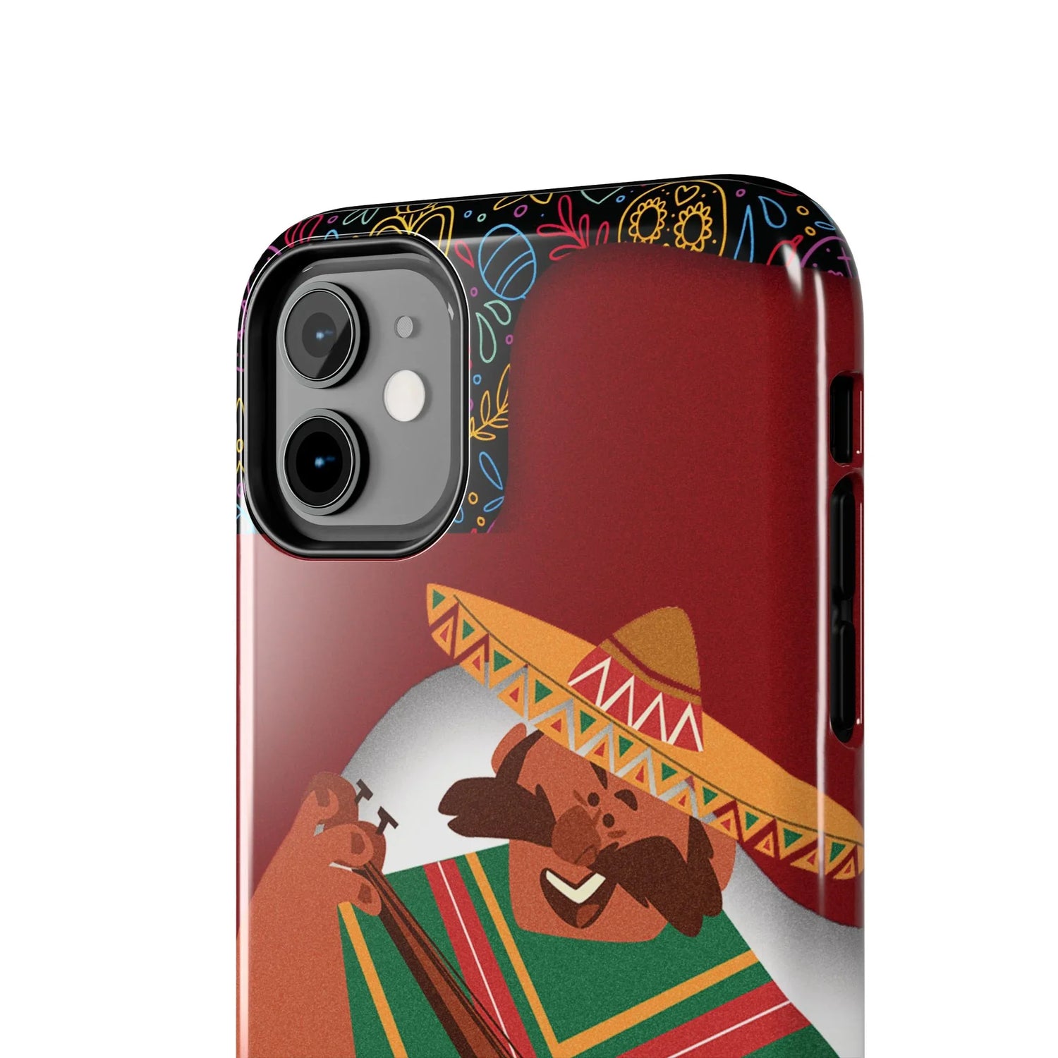Mexico Mariachi Guitarist Tough Phone Case — Colorful Mexican Folk Art iPhone Cover - DiwaKi