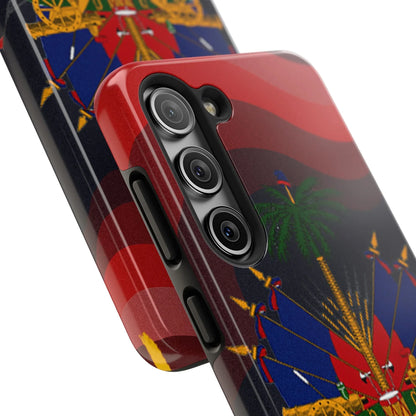 Haiti Coat of Arms Tough Phone Case — Patriotic Haitian Flag Protective Cover - DiwaKi