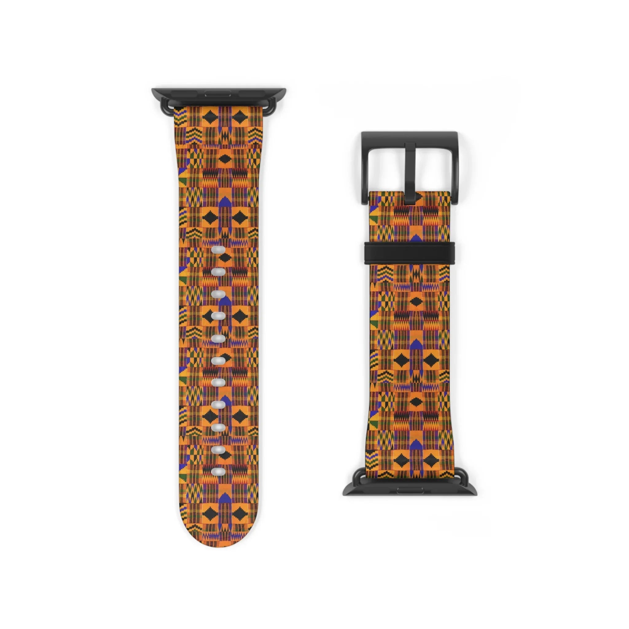 Kente-Inspired Pattern Watch Band — Vibrant African Print Apple Watch Strap - DiwaKi